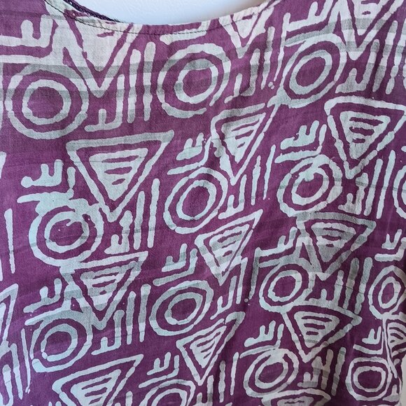 Ladies Visions Geometric Purple White Crop Tank Top Lightweight‎ Large C23 - Picture 4 of 6